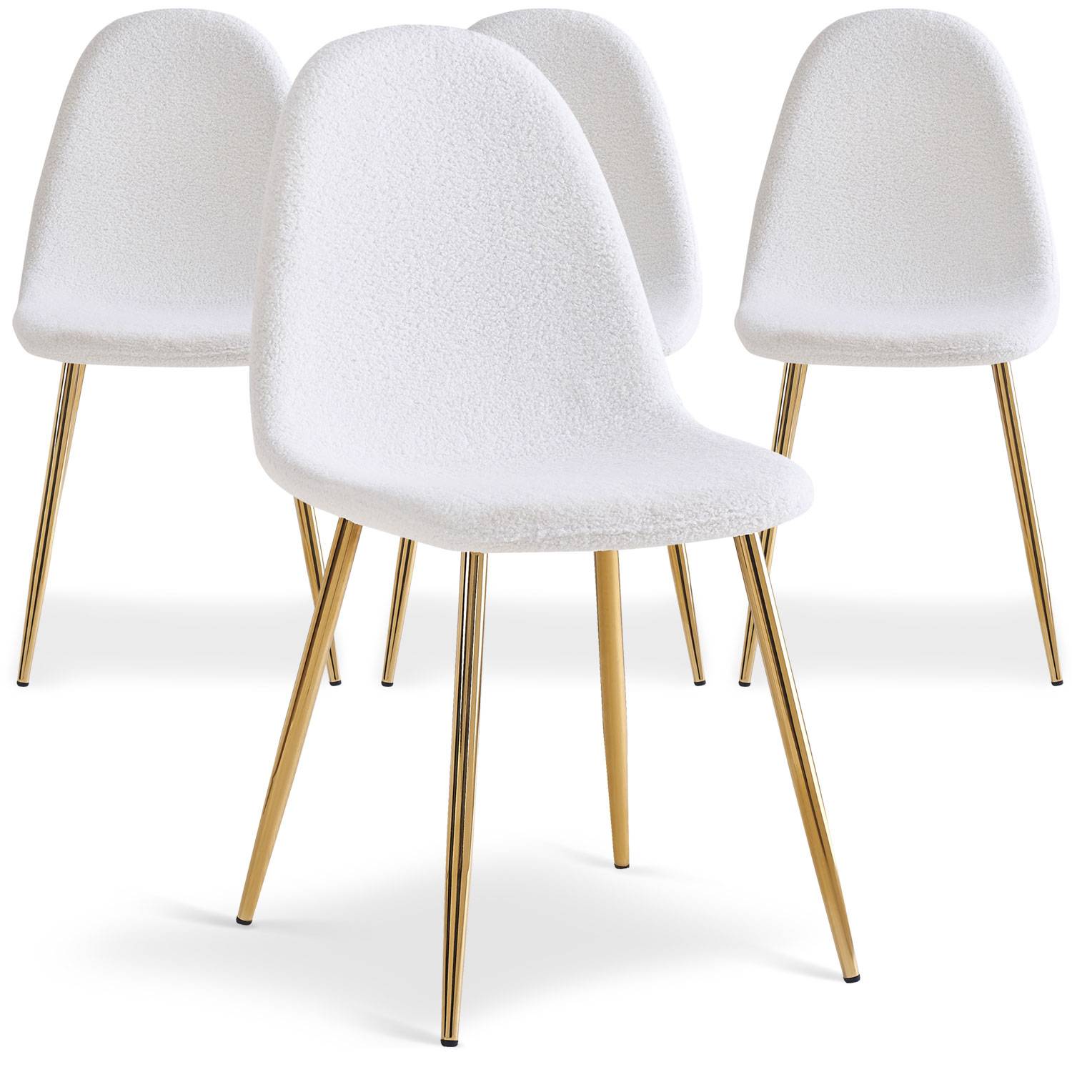 Set van 4 Noorwegen gewatteerde stoelen Wit badstof