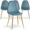 Lot de 4 chaises matelassées Norway Velours Bleu vert