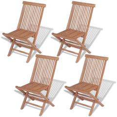 Set van 4 Napuka massief houten stoelen Bruin