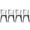 Set di 4 sedie da bistrot Rostal in metallo nero e tessuto bianco
