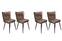 Set van 4 Scribe Chairs Zwart Metaal en Lichtbruin Fluweel