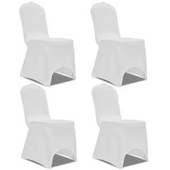 4er-Set Stuhlhussen ausziehbar Gagny Stoff Weiß