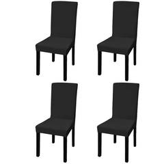 Set van 4 Gartempe stretch stoelhoezen Stof Zwart