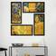 Set mit 4 Artiso-Quadriptychon-Gemälden, schwarz, gerahmt, abstraktes Spiralmuster