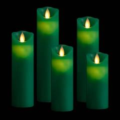 Set aus 5 elektrischen Kerzen mit Fernbedienung Glory Mint LED Warmweiß