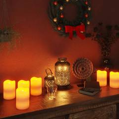 Set aus 50 elektrischen Kerzen mit Fernbedienung Scythe Cremeweiß LED Warmweiß