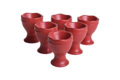 Set 6 portauova Pollito 100% Ceramica Rosso opaco