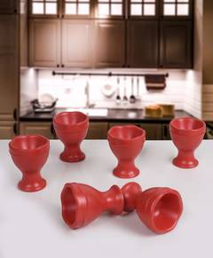Set 6 portauova Pollito 100% Ceramica Rosso opaco