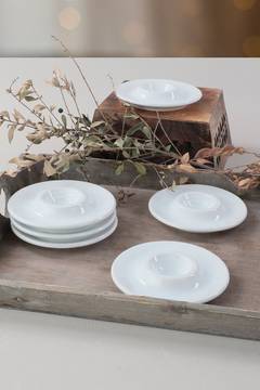 Set mit 6 Eierbechern Pulcino D13cm Glänzende weiße Keramik
