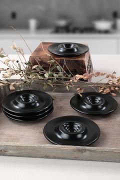 Set mit 6 Eierbechern Pulcino D13cm Glänzende schwarze Keramik