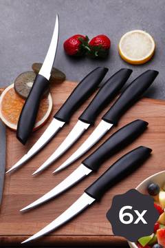 Set di 6 coltelli da cucina Alzone L25,5cm Manico nero