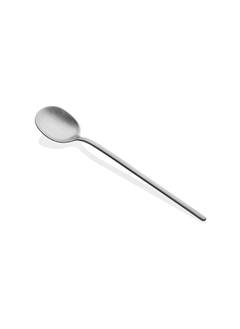 Set di 6 Cochleari Ultra Fine Handle Dessert Spoons 13 cm Matt Silver Metal