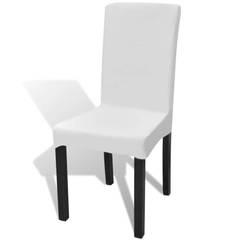 6er-Set ausziehbare Stuhlhussen Gartempe Stoff Weiß
