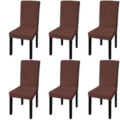 Lot de 6 housses de chaise extensibles Gartempe Tissu Marron