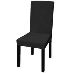 Lot de 6 housses de chaise extensibles Gartempe Tissu Noir