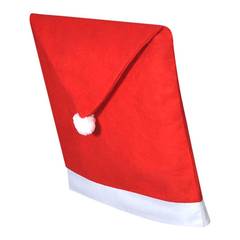 Lot de 6 housses de dossier de chaise Bonnet de Père Noël Tissu Rouge et Blanc