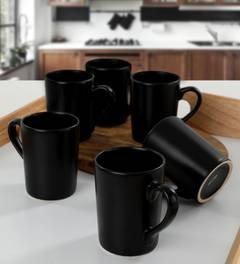 Set mit 6 Tassen Nerics 150 ml schwarze Keramik