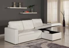 Sofá cama chaise longue Toledo PU blanco