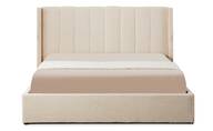 Doppelbett Magorial mit aufklappbarem Bettkasten 180x200cm Stoff Bouclette Creme