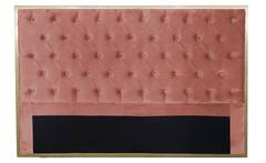 Hoofdeinde Mariella 160 cm van goudkleurig metaal en roze fluweel