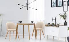 Set van 2 Scandinavische stoelen Maury beige stof