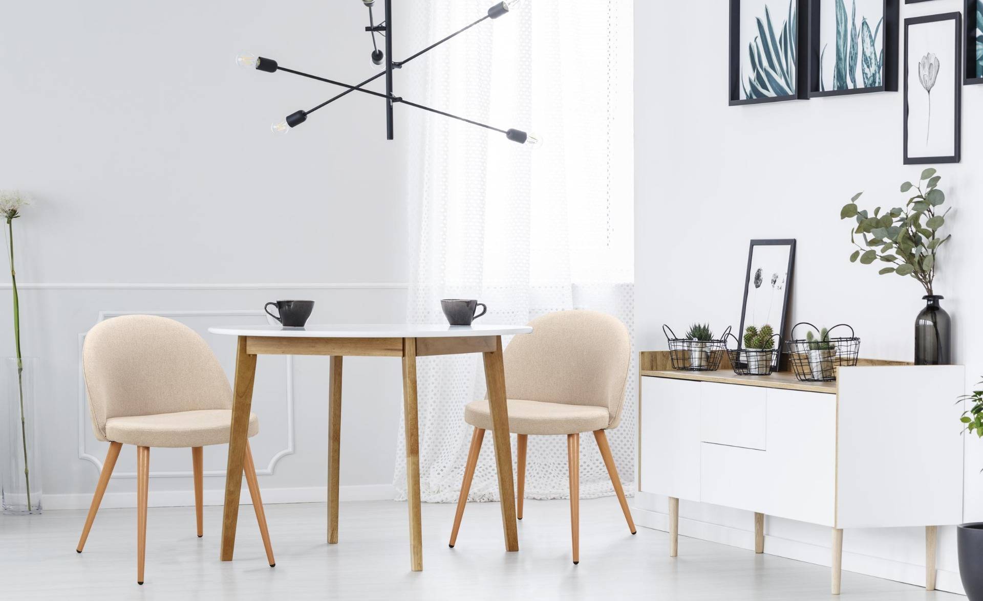 concept Heup weduwnaar Set van 4 Maury Beige Scandinavische stoelen