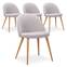 Set di 4 sedie scandinave Maury in tessuto grigio