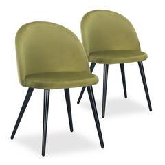 Set van 2 stoelen Maury Velours Khaki