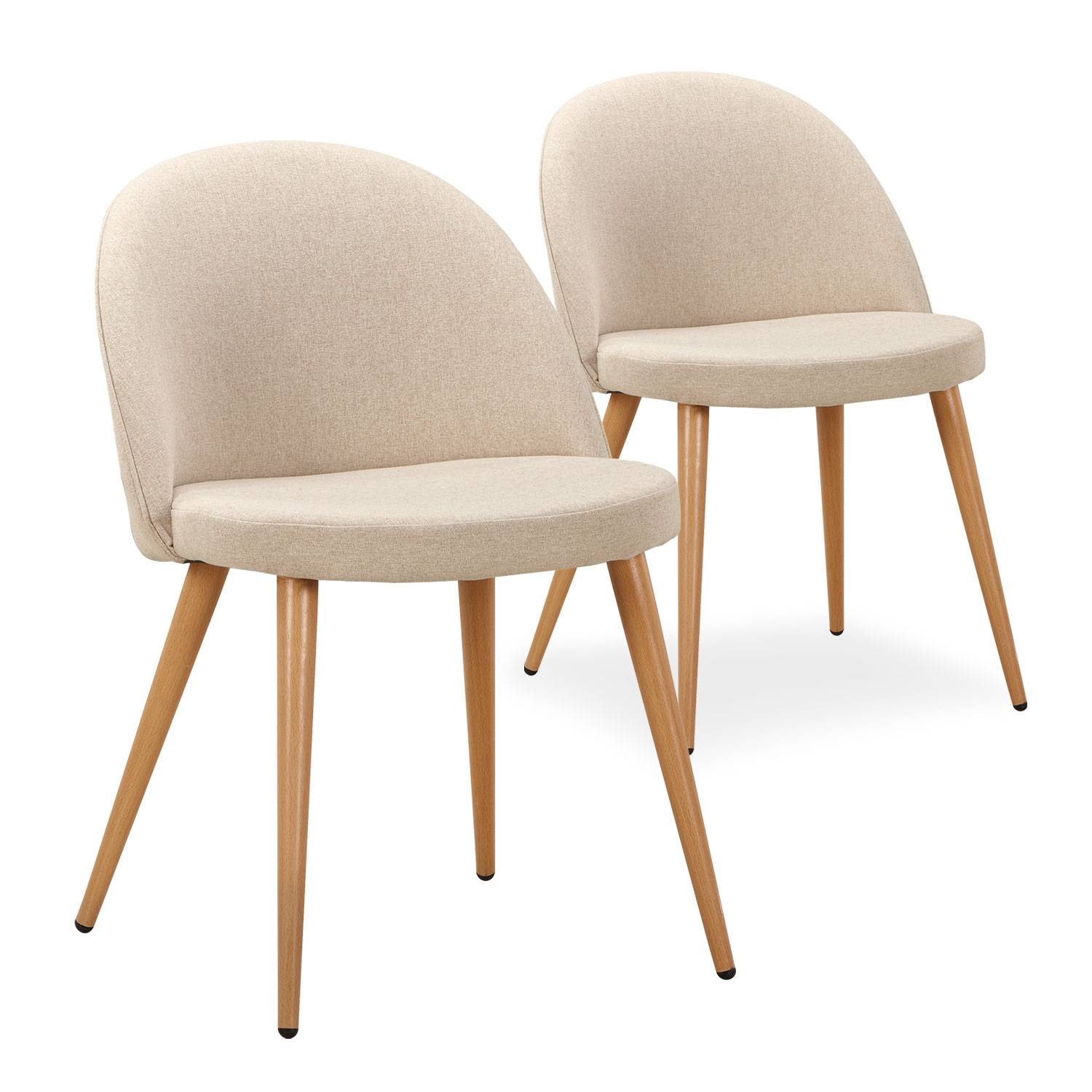 Set van Scandinavische stoelen Maury beige stof