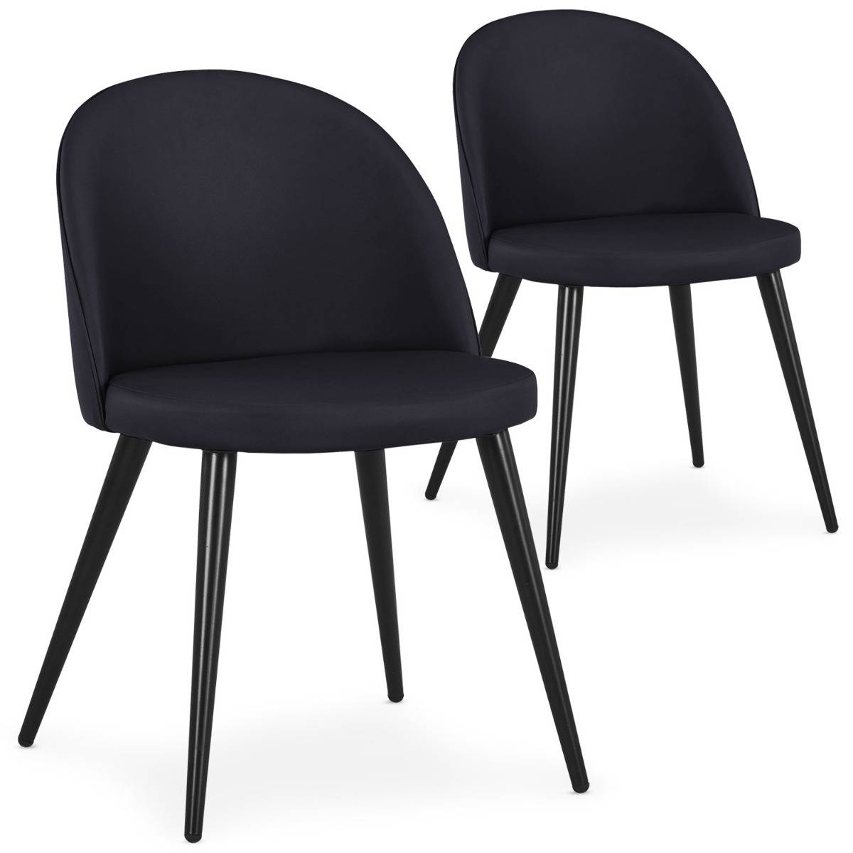 Set di 2 sedie scandinave Maury Similpelle PU nera