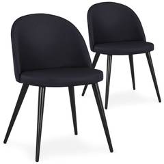 Set van 2 stoelen Maury Simili PU Zwart
