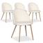 Set von 4 skandinavischen Stühlen Maury Bouclé-Stoff Creme