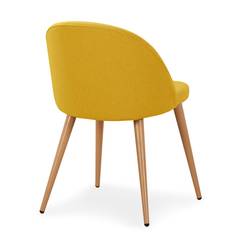 Set van 6 Maury Scandinavische stoelen Gele stof
