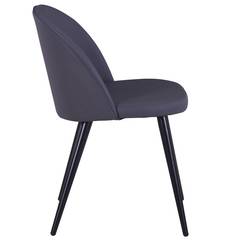 Set aus 6 modernen Stühlen Maury Simili Grau Beine Schwarz