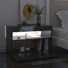 Trevi TV-Möbel 60cm Holz Grau Hochglanz mit LED Mehrfarbig