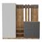 Mueble entrada Ascelina con espejo A187,2xAl180cm Madera oscura y Antracita