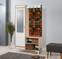 Mueble de entrada con espejo Ayfara L100xH190cm Madera clara, blanco y estampado de cuadros multicolor