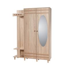 2-deurs vestibule rechts met spiegel Rakita L135xH194cm Licht hout
