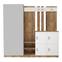 Mueble recibidor Ascelina con espejo A187,2xA180cm Madera oscura y Blanco