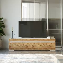 Mueble de TV de 2 puertas Pimo Wood Blanco y Antracita