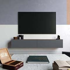 Wafo 2 porta TV 180cm legno naturale e antracite