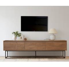 Lodi 3 lade TV-meubel 180cm Zwart Metaal en Natuurlijk Hout