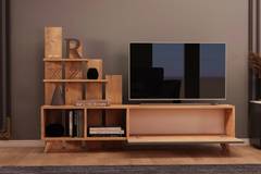 Aphista TV-meubel met legplanken L160xH115cm Licht hout