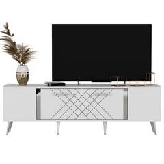 Bourgondisch TV-meubel 150cm Wit en Zilver