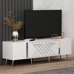 Bourgondisch TV-meubel 150cm Wit en Zilver