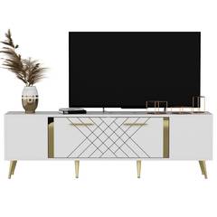 Bourgondisch TV-meubel 150cm Wit en Goud