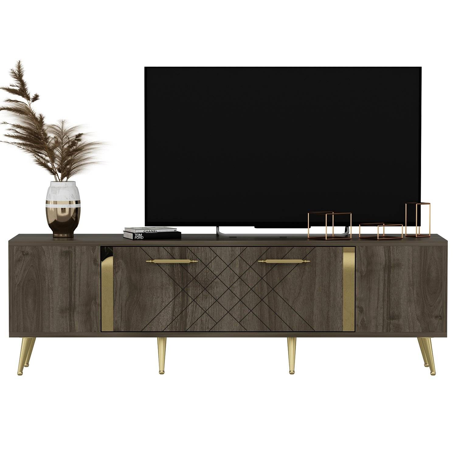 Bourgondisch TV-meubel 150cm Hout en Goud