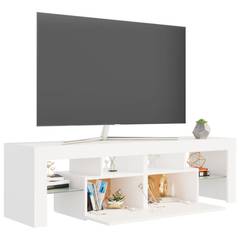 TV-Möbel Chapon 140cm Holz Weiß und LED-Glas