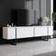 Sibylle 2-deurs design TV-meubel L180xH50cm Zwart Metaal en Wit Hout