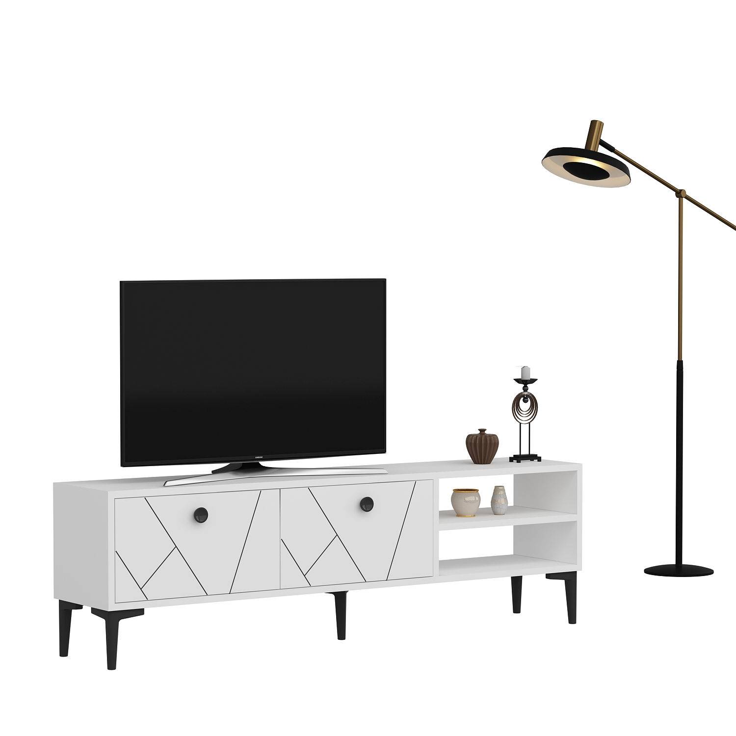 Modern geometrisch design TV-meubel 150cm Paron Wit